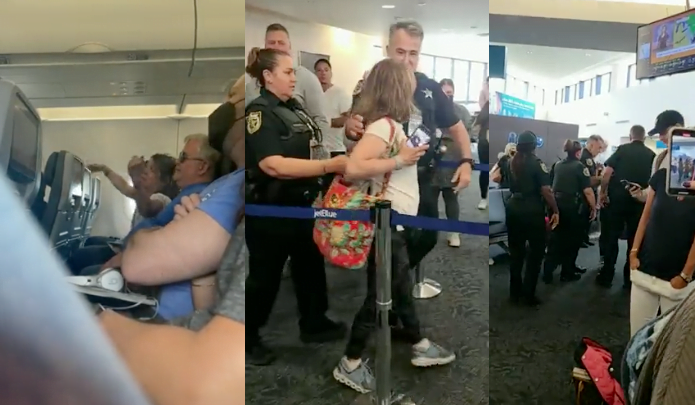 Pareja racista y homofóbica pro Trump es expulsada de vuelo: Video