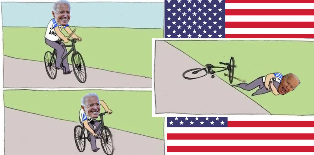 Biden se cae de bici