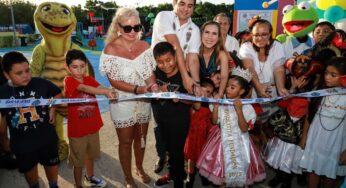 Atenea Gómez inaugura el parque “Las Ranitas” en la colonia “La Gloria” de Isla Mujeres