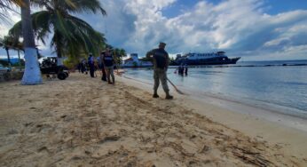 Se realizó con éxito el simulacro de derrame de hidrocarburo en la carbonera de Isla Mujeres