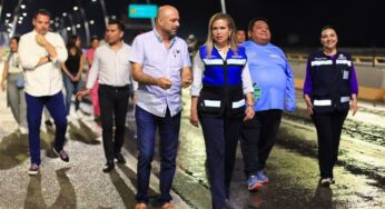 Lili Campos renueva la iluminación en puente a desnivel