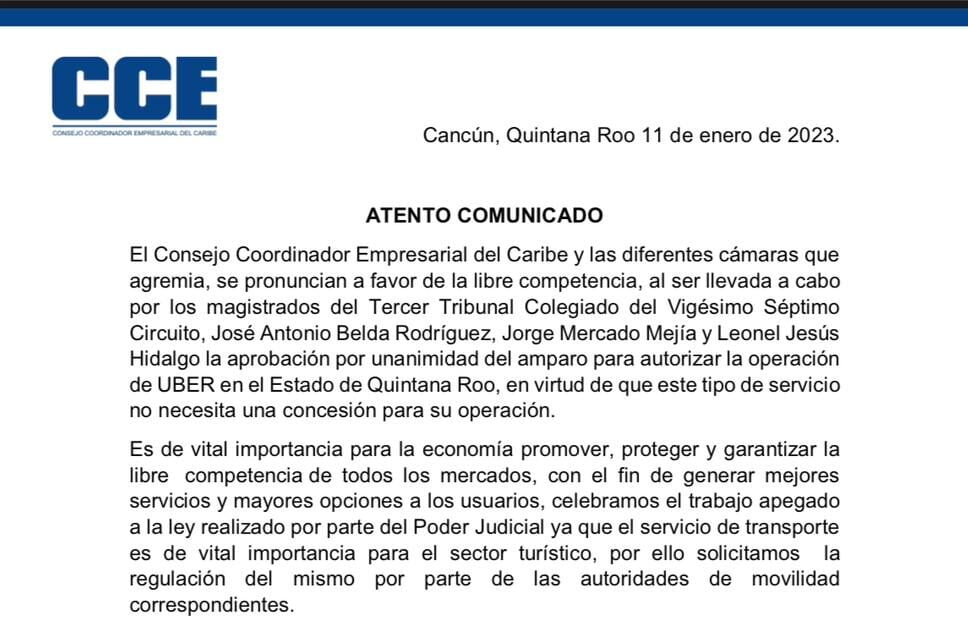 CCE se pronuncia a favor de la libre compentencia en servicio de transporte