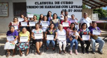 Blanca Merari reconoce a urdidoras de hamacas de Leona Vicario