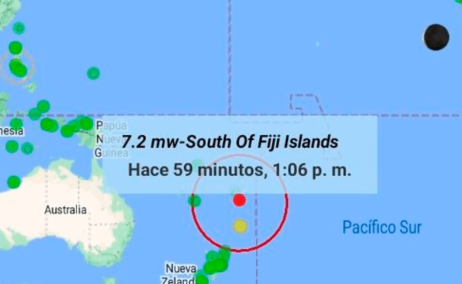Terremoto de 7.2 sacude islas de Fiji y Tonga: autoridades descartan tsunami