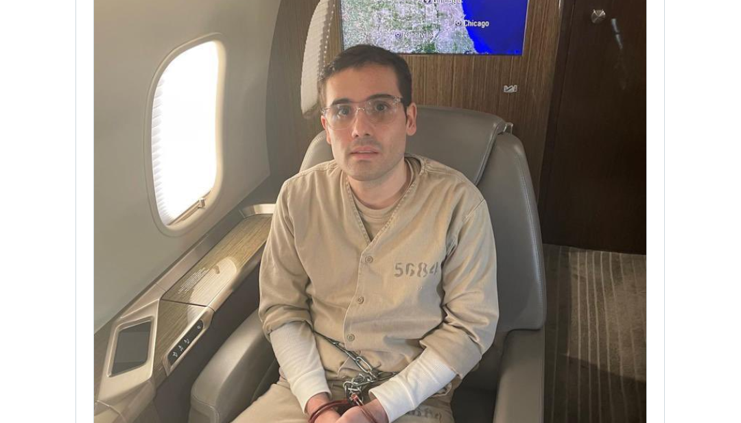 Difunden primera foto de Ovidio Guzmán tras extradición a Chicago, EU