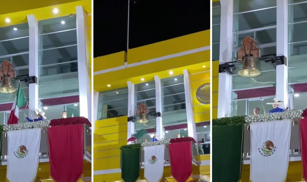 A alcaldesa de Tuxpan, Jalisco se le rompe el mástil de la bandera