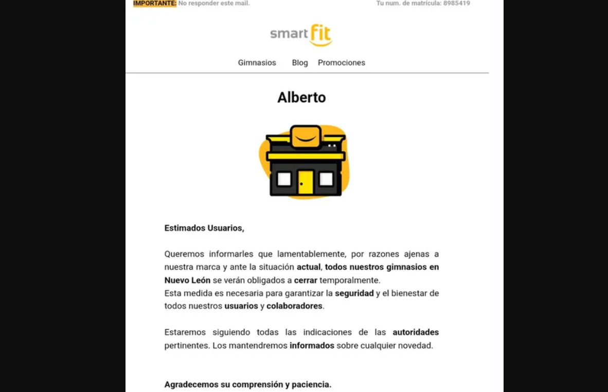 Smart Fit anuncia cierre temporal de sucursales en Nuevo León