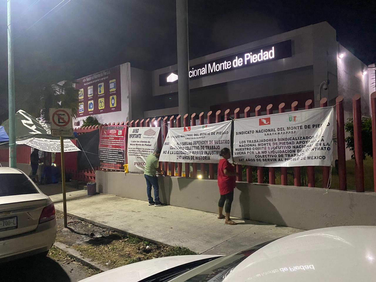 Concluyen huelga trabajadores de Monte de Piedad en Chetumal