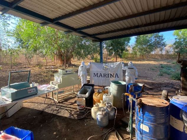 Así era el laboratorio de metanfetamina ligado a Los Chapitos destruido por la Marina en Sinaloa