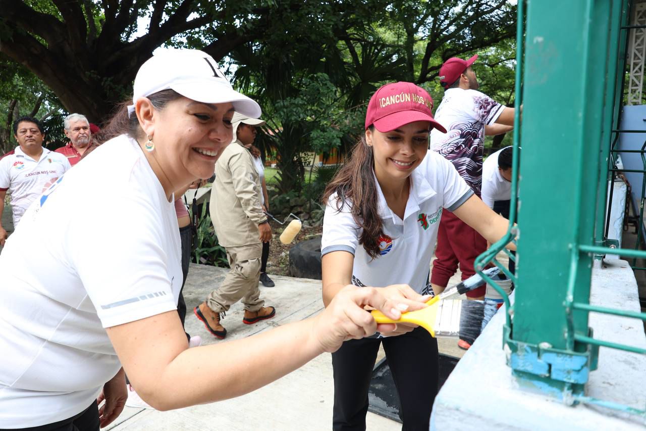 Garantiza Ana Paty Peralta mantenimiento de espacios deportivos y parques para los cancunenses