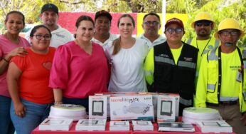 Gobierno Municipal entrega nuevas luminarias en el kínder Isla Mujeres para brindar mayor seguridad