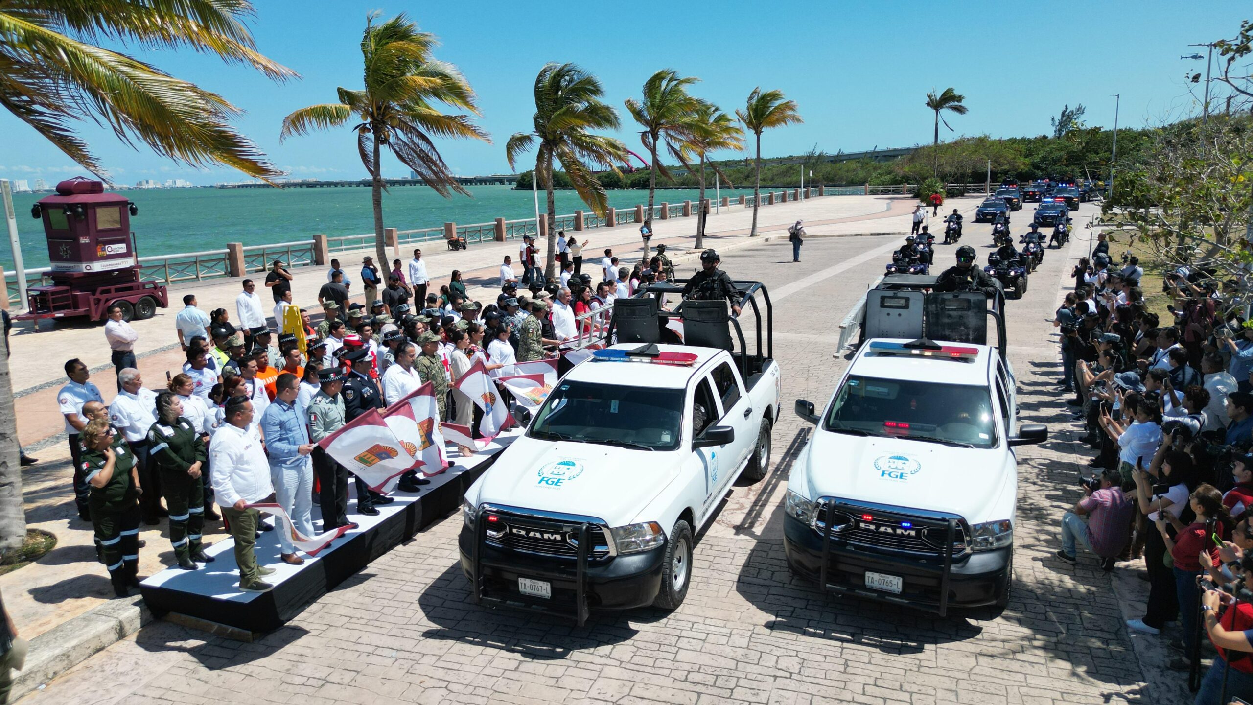Mara Lezama da banderazo para el Operativo de Seguridad de Semana Santa 2025