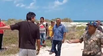Pareja corre a pobladores por contaminar su playa en Progreso