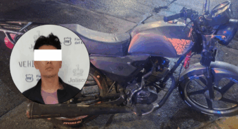 Detienen a sujeto en motocicleta con reporte de robo