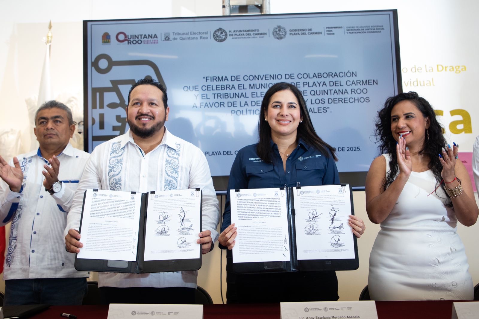 En Playa del Carmen, la democracia también habla maya; Estefanía Mercado firma acuerdo histórico con el Teqroo por la inclusión de grupos vulnerados