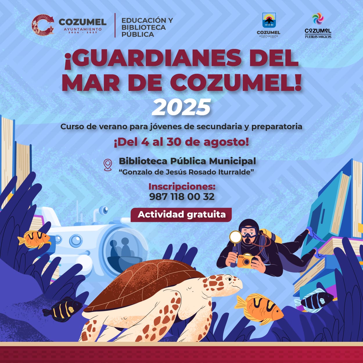 El Gobierno Municipal invita al curso de verano “Guardianes del Mar de Cozumel” para jóvenes