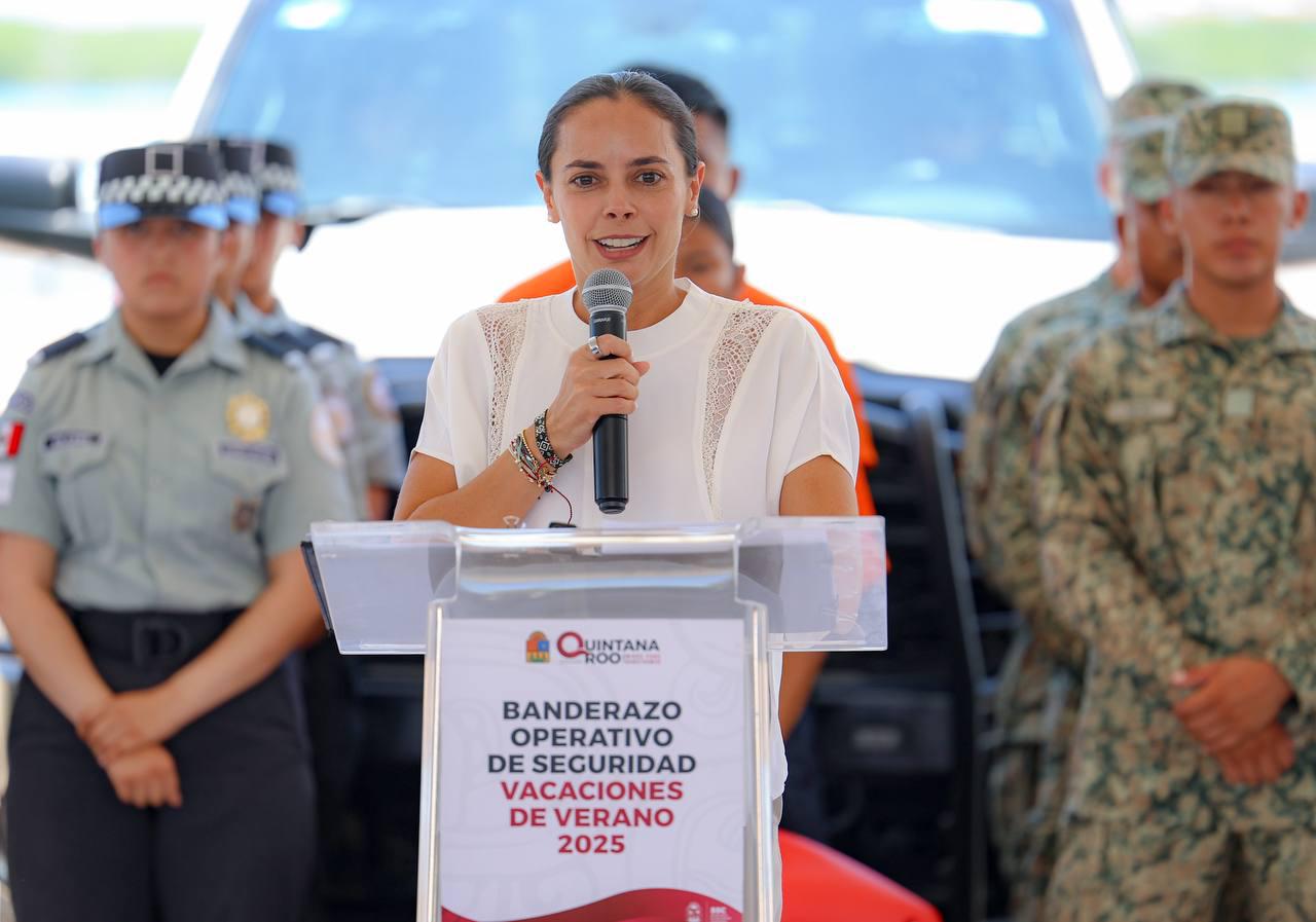 Arrancan Ana Paty Peralta y Mara Lezama “Operativo de Seguridad vacacional de verano, Quintana Roo 2025”