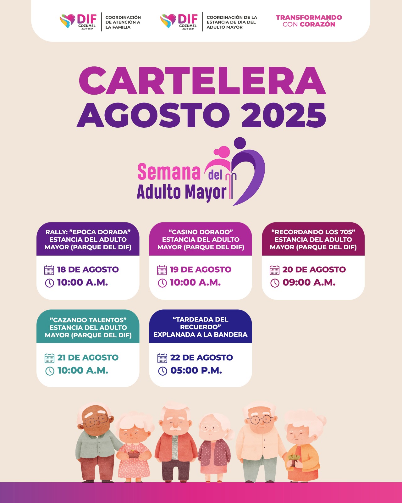 Diana Sosa anuncia la Semana del Adulto Mayor en Cozumel, una celebración llena de actividades para reconocer su legado