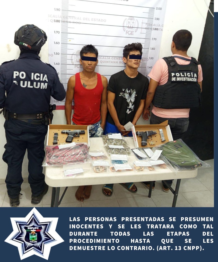 Detienen a cuatro presuntos narcomenudistas en operativo conjunto en Tulum