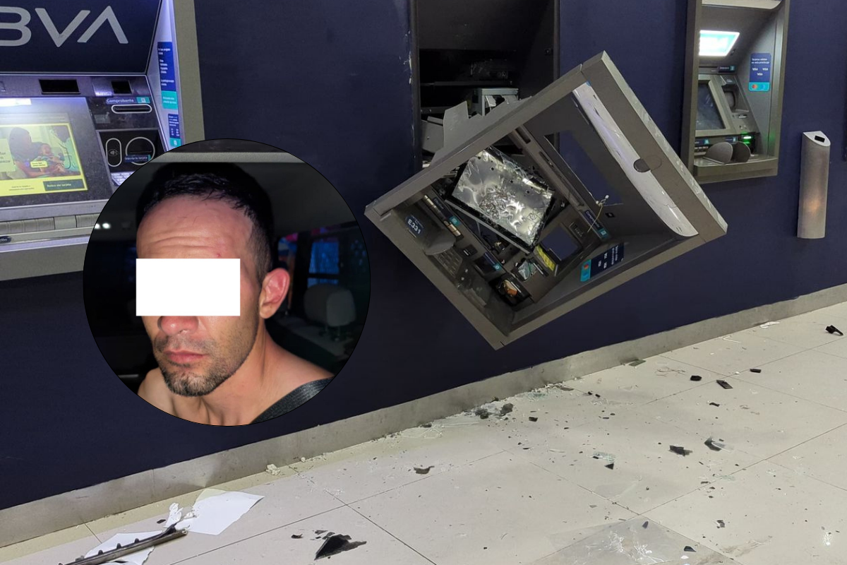 Detienen a hombre por causar daños a un cajero automático en Guadalajara