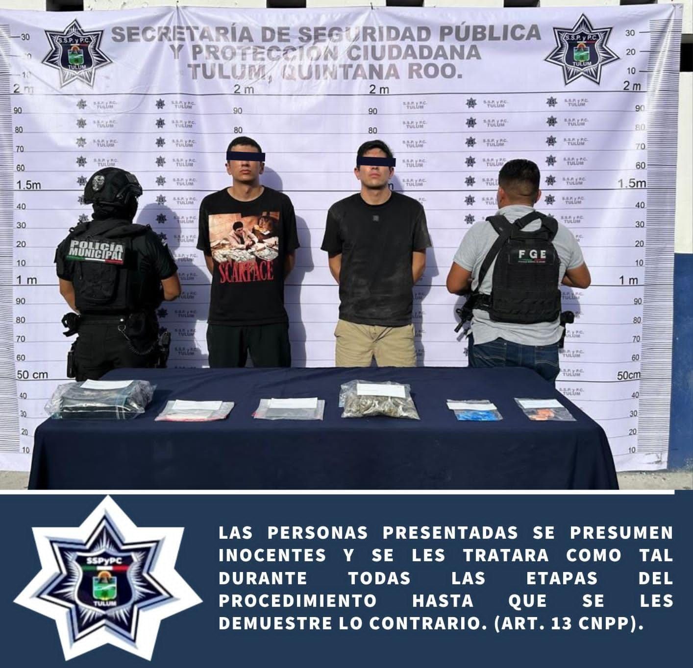 Detienen a dos hombres en Tulum por presuntos delitos contra la salud