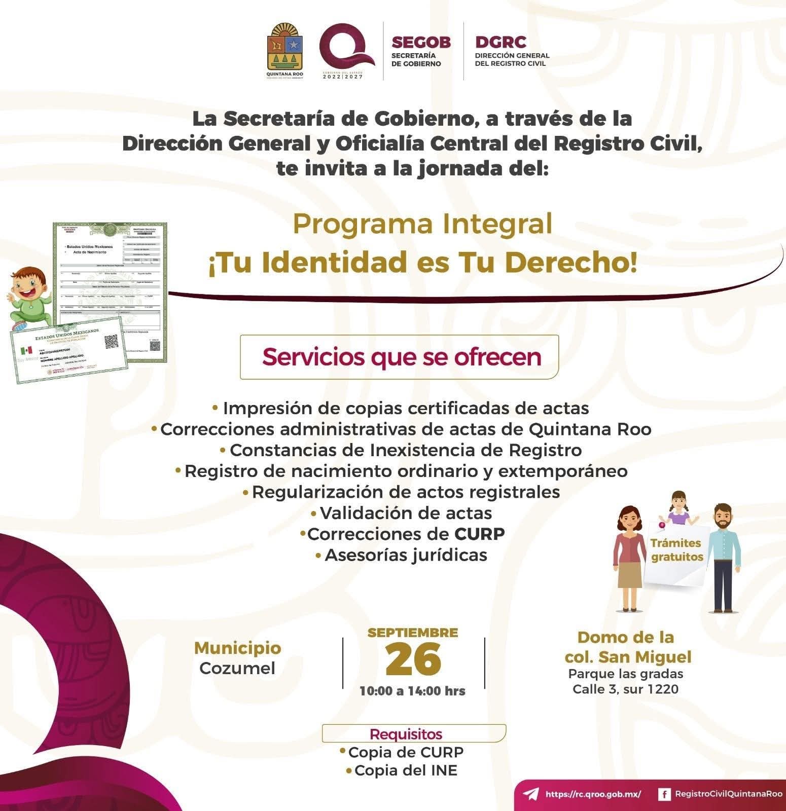 Gobierno Municipal invita a aprovechar el Programa Integral “¡Tu identidad es tu derecho!”