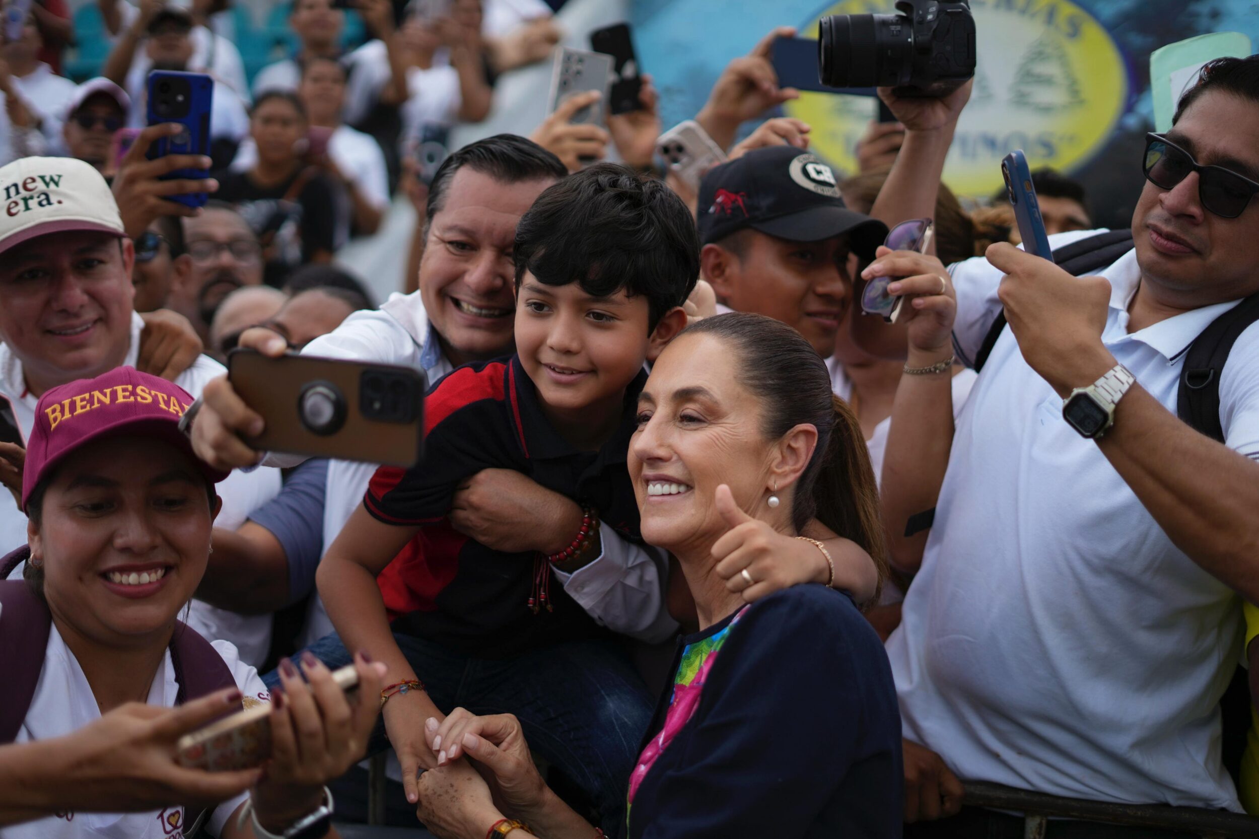 Más de 40 mil personas reciben a la presidenta de México, Claudia Sheinbaum en Chiapas