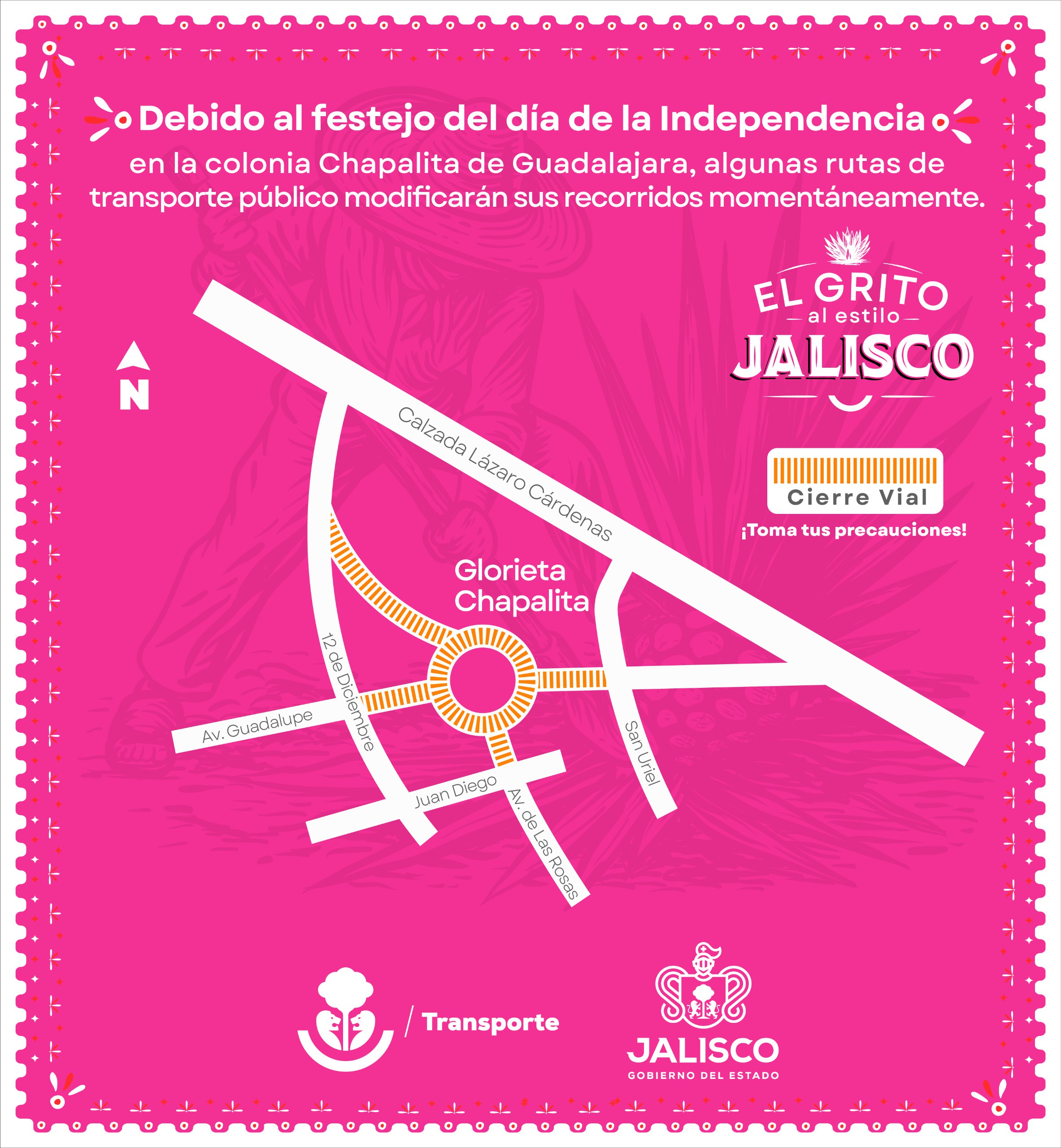 Ajustan rutas del transporte público en el AMG por Fiestas Patrias