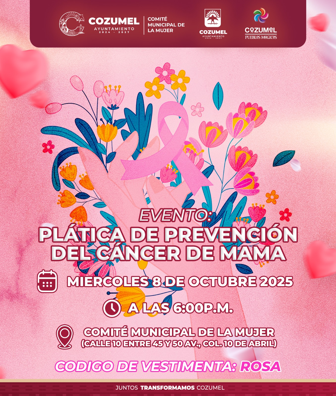 Gobierno municipal da a conocer el Calendario Rosa 2025 de COMUMU