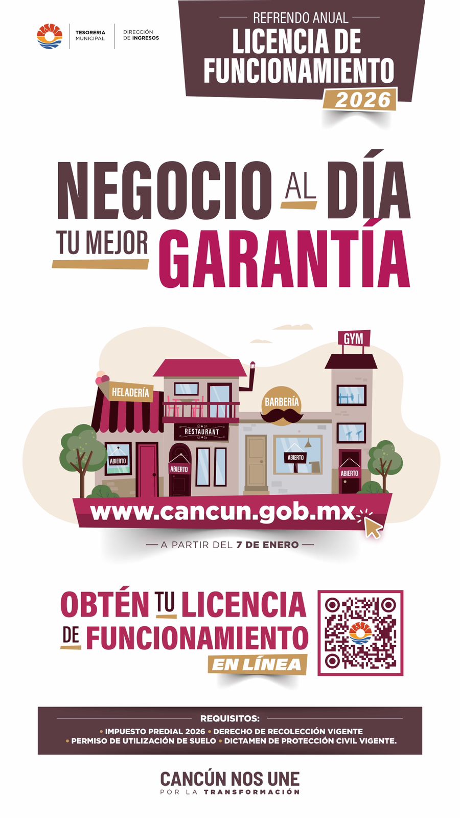 Cancún Refrendo Funcionamiento Negocios