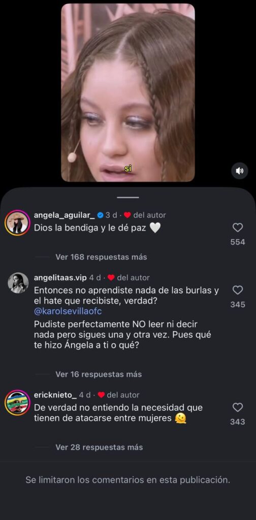 Karol Sevilla responde a Ángela Aguilar tras polémica