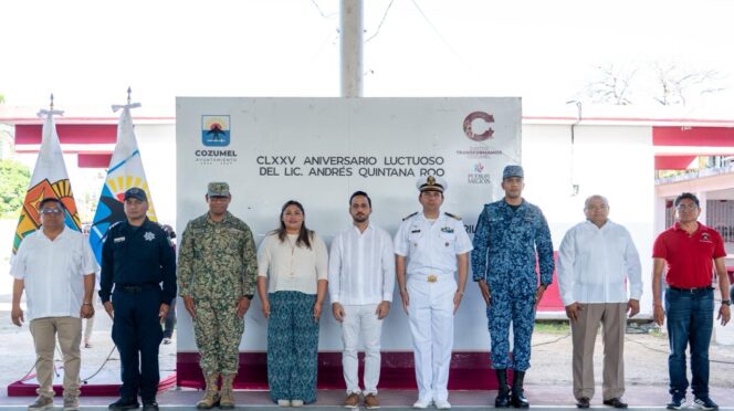 Cozumel honra con ceremonia cívica el 175 aniversario luctuoso de Andrés Quintana Roo