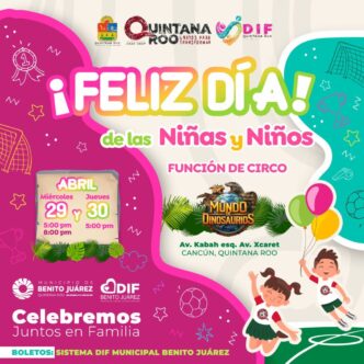 Invita Mara Lezama a la niñez de Cancún a disfrutar del espectáculo “Mundo de Dinosaurios”