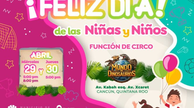 Invita Mara Lezama a la niñez de Cancún a disfrutar del espectáculo “Mundo de Dinosaurios”