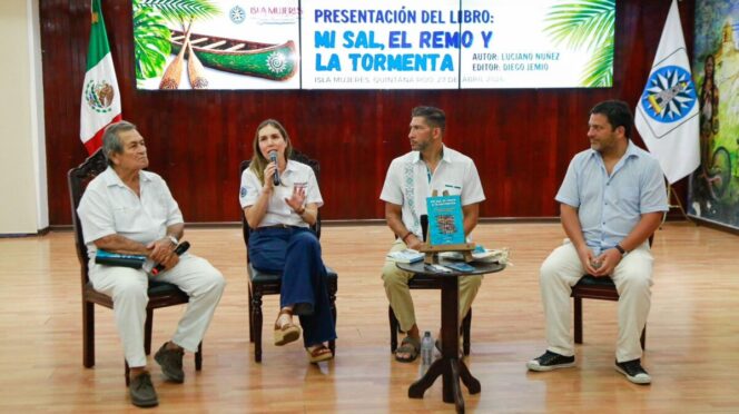 Presentan en Isla Mujeres el libro “Mi sal, el remo y la tormenta” de Luciano Núñez