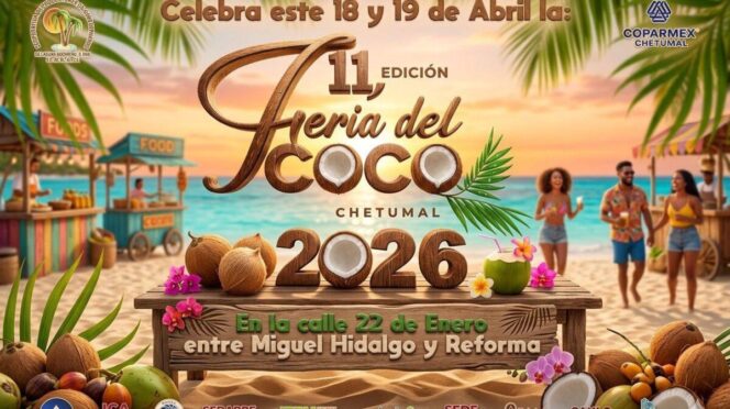 Invitan a participar en la Feria del Coco, en Chetumal