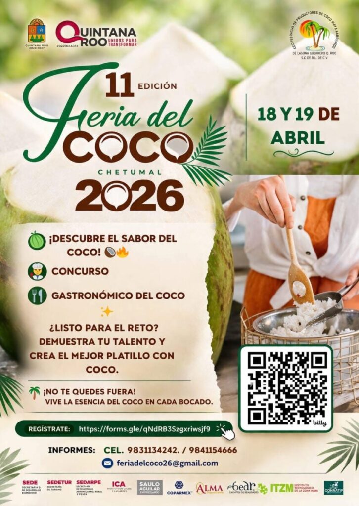 Invitan a participar en la Feria del Coco, en Chetumal