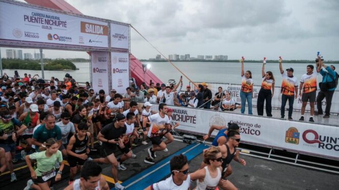 Encabeza Mara Lezama espectacular Carrera Puente Nichupté Cancún con más de 3 mil competidores y más de 10 mil asistentes