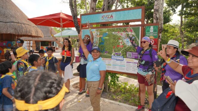 Scouts de México realizan jornada de limpieza en parque recreativo de Cozumel