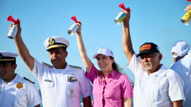 Atenea Gómez Ricalde da disparo de salida al XXI Torneo Internacional de Pesca “Cosme Alberto Martínez Magaña”