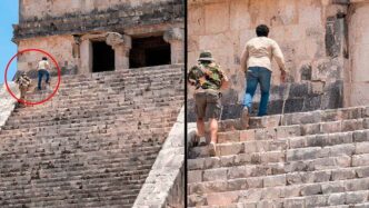 Chichén Itzá detiene a turistas extranjeros por escalar pirámide