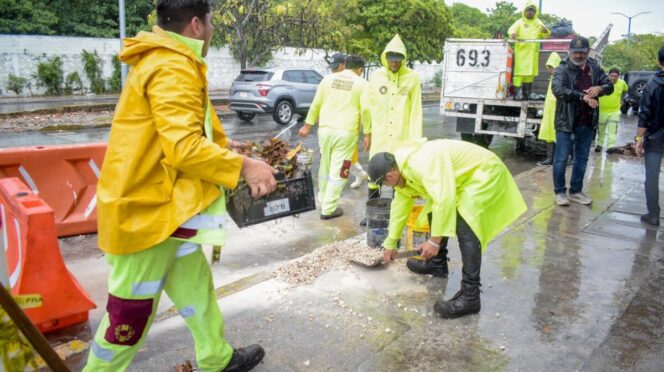 En Cancún, 250 elementos trabajan con acciones preventivas por lluvias