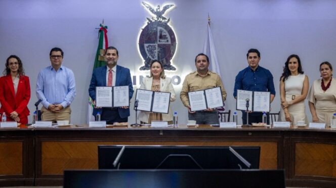 Gobernadora Yeraldine signa convenio con la CMIC nacional