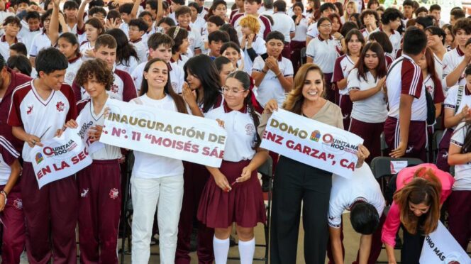 Inauguran domo en una de las primeras escuelas que se fundó en Cancún
