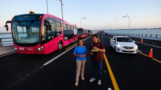 Comienzan pruebas de MOBI de la Ruta 27 con conexión al Puente Nichupté y Arco Norte