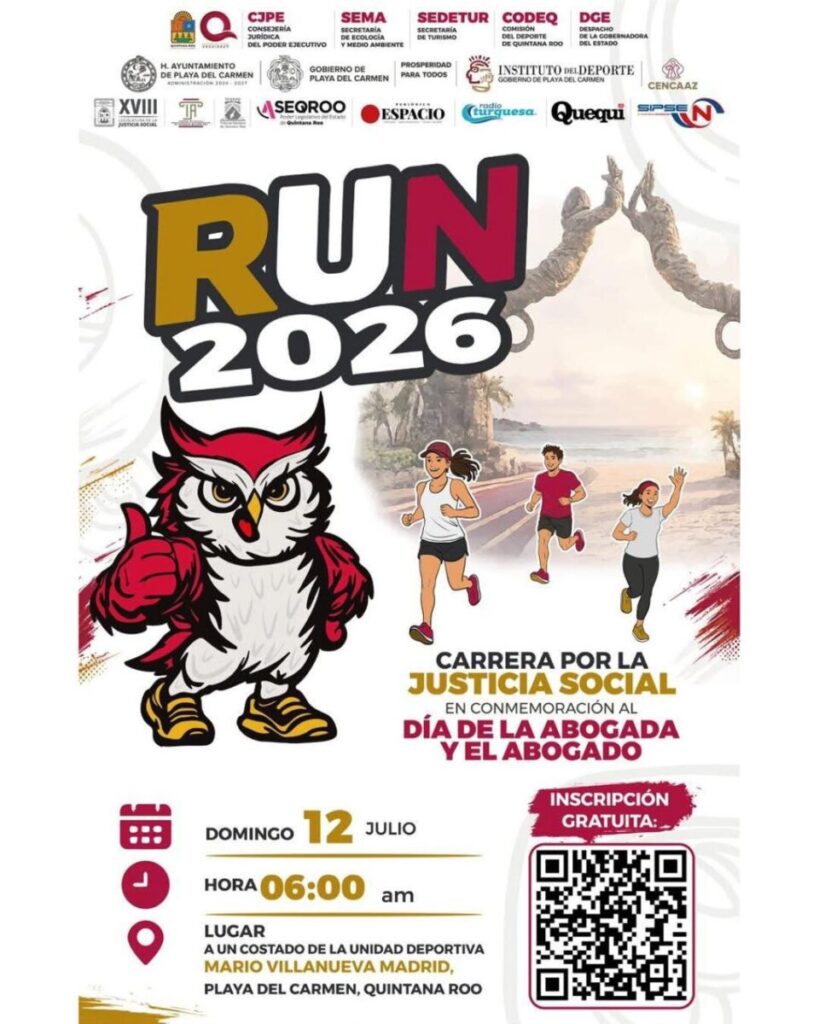 Invitan a participar en la gran Carrera por la Justicia Social,el próximo 12 de julio en Playa del Carmen