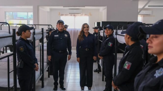Supervisa Mara Lezama remodelación de la Base de la Policía Estatal en Cancún con inversión de casi 10 mdp