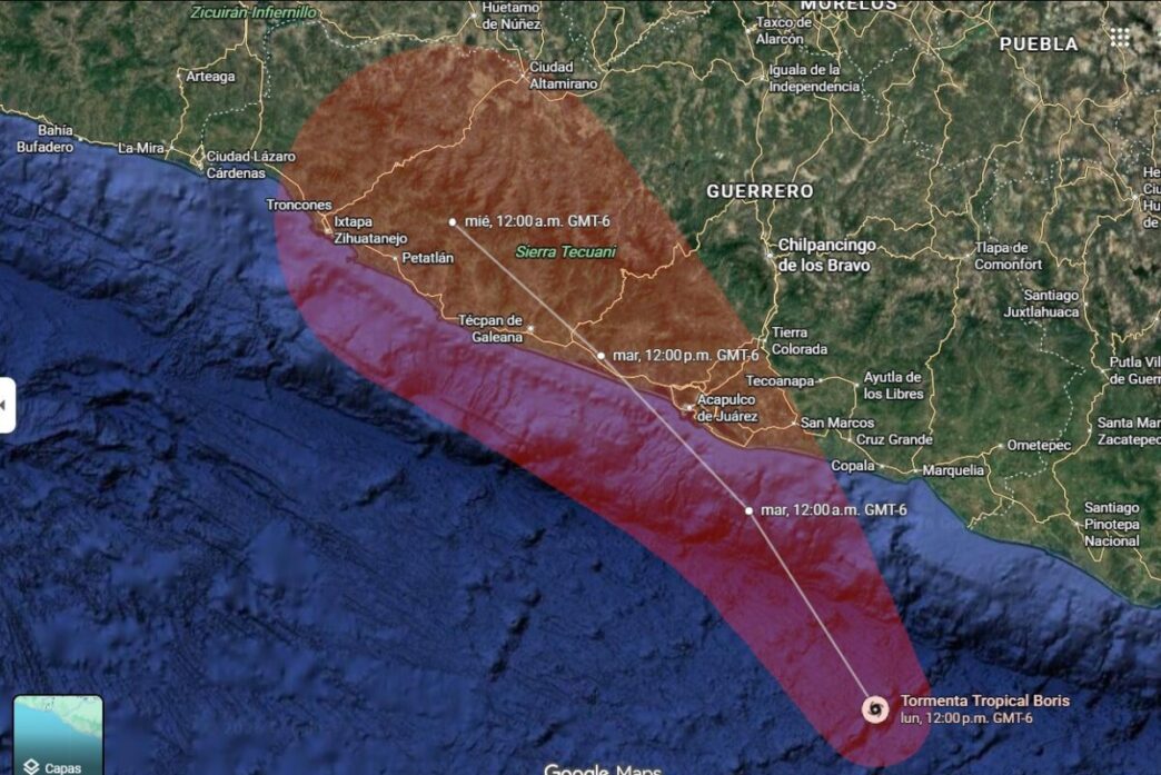 Monitorean en el Pacífico tormenta tropical Boris
