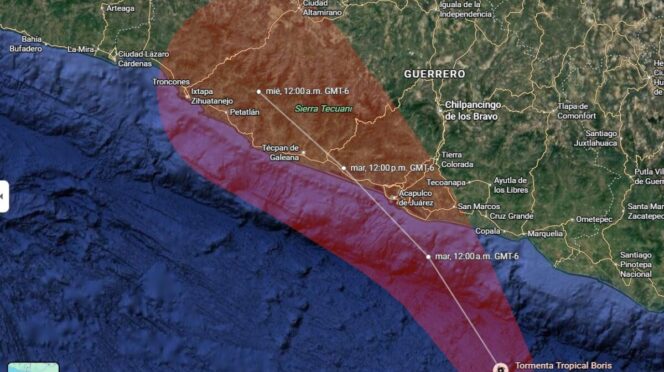 Monitorean en el Pacífico tormenta tropical Boris