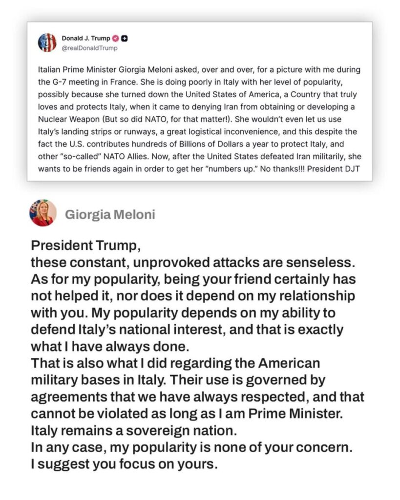 Giorgia Meloni y Donald Trump: la primera ministra italiana responde a nuevas críticas sobre su popularidad